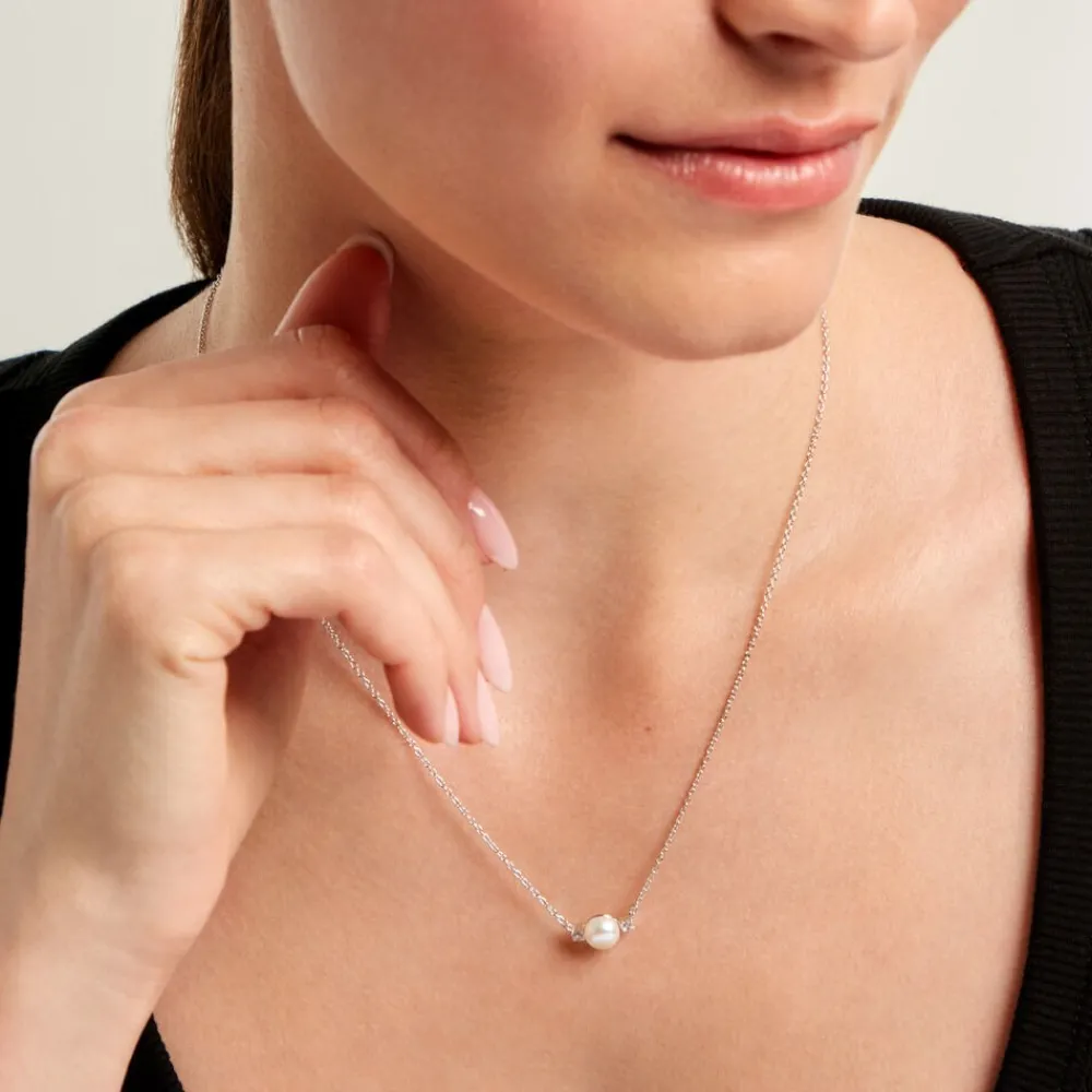 Collier Sari Argent Blanc Perle De Culture Oxyde De Zirconium|Marc Orian Hot