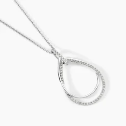 Collier Sautoir Paolino Argent Blanc Oxyde De Zirconium