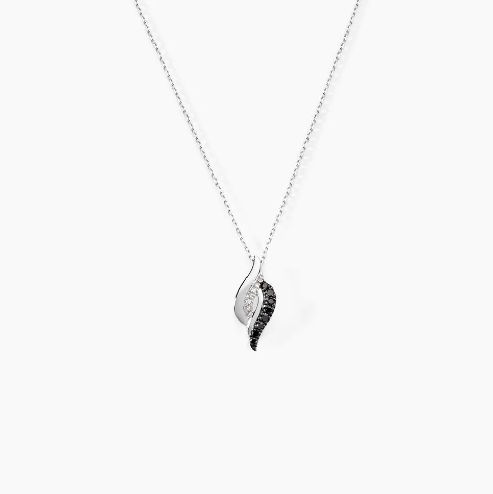 Collier Sculptural Or Blanc Diamant
