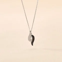 Collier Sculptural Or Blanc Diamant