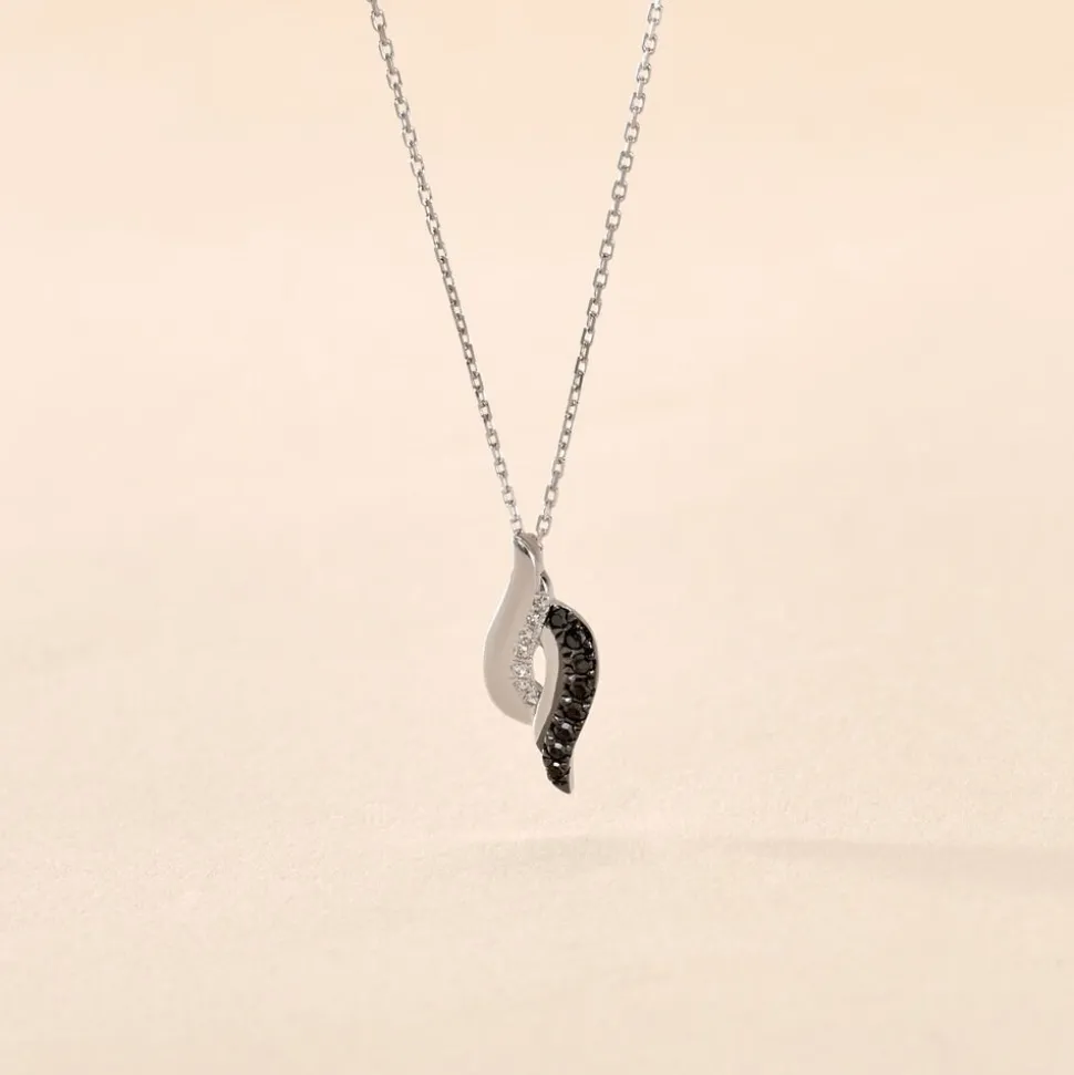 Collier Sculptural Or Blanc Diamant