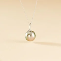 Collier Semi-baroque Or Blanc Perle De Culture De Tahiti