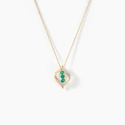 Collier Shahara Or Jaune Emeraude