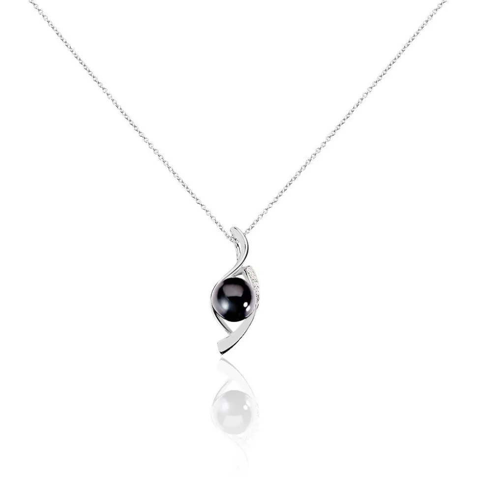 Collier Sharon Argent Blanc Céramique Et Oxyde De Zirconium