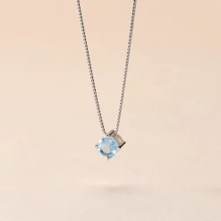 Collier Solitaire Argent Blanc Rio Santa Teresa Oxyde De Zirconium