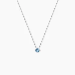 Collier Solitaire Argent Blanc Rio Santa Teresa Oxyde De Zirconium