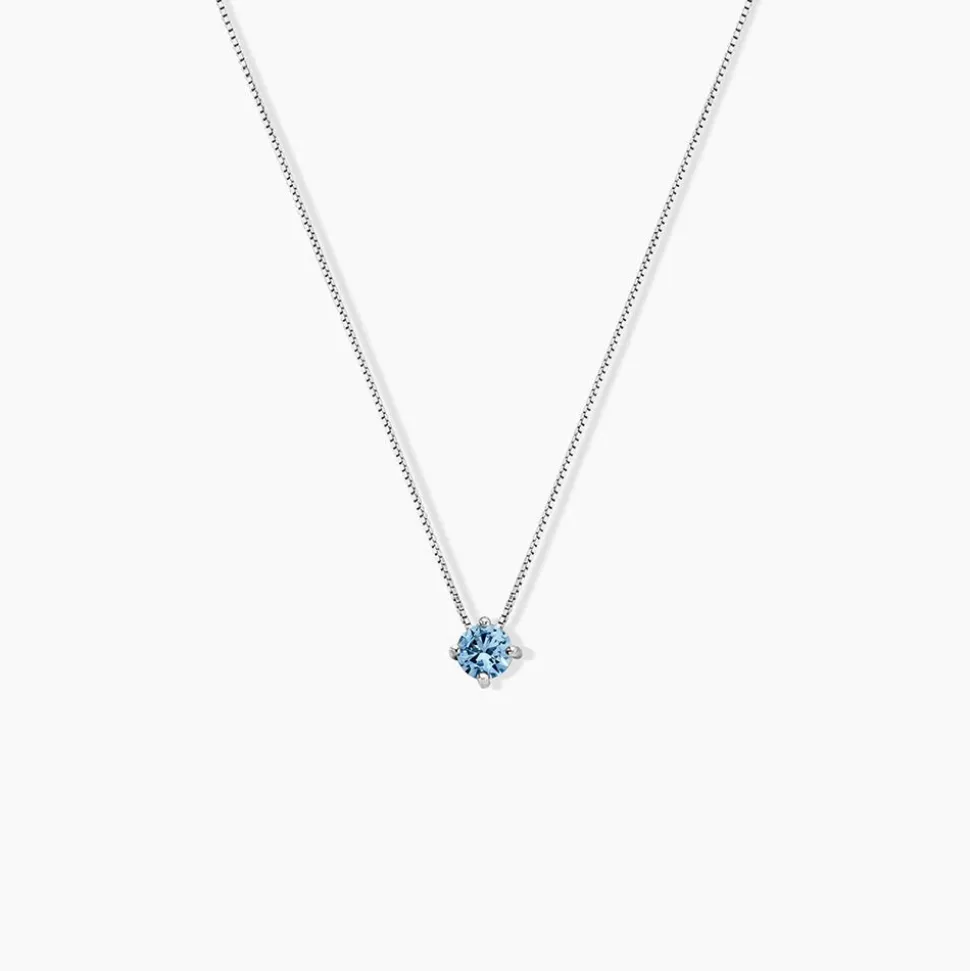 Collier Solitaire Argent Blanc Rio Santa Teresa Oxyde De Zirconium