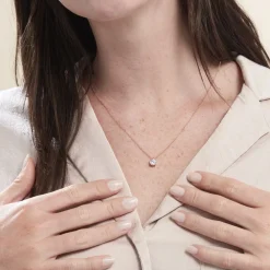 Collier Solitaire Argent Rose Lylwenn Oxyde De Zirconium|Marc Orian Outlet