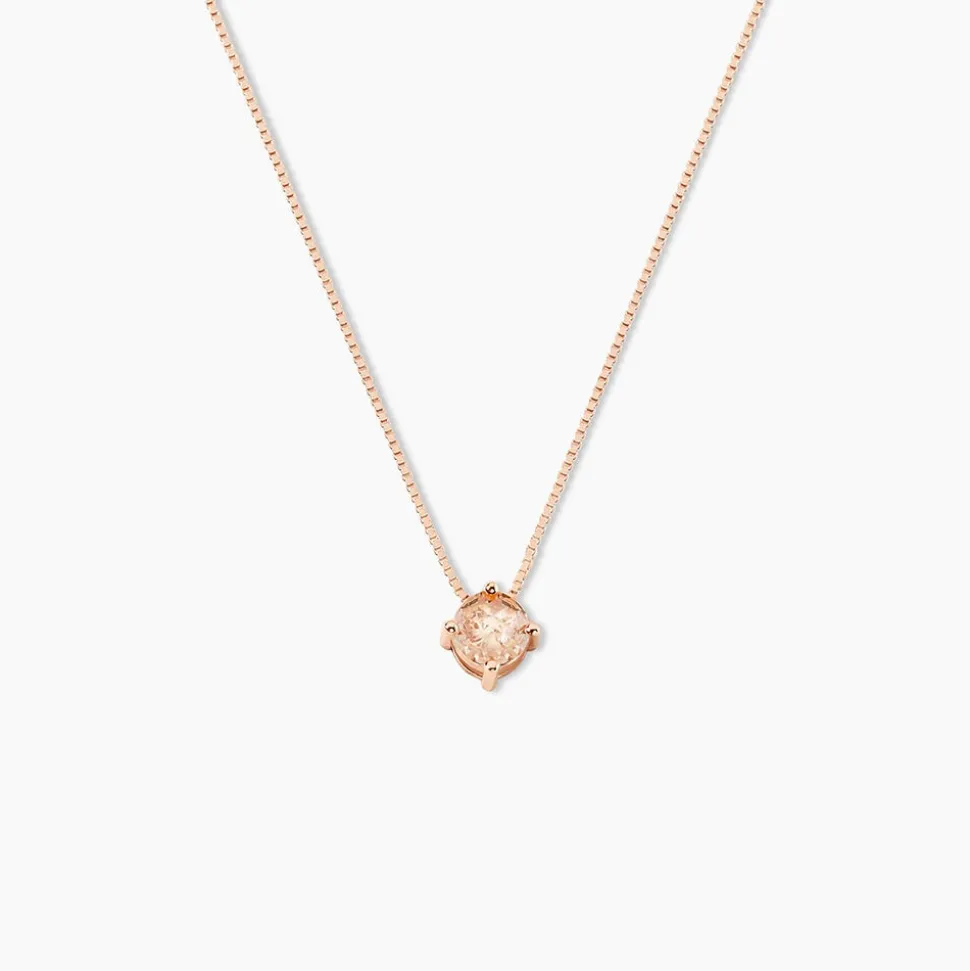 Collier Solitaire Argent Rose Rio Santa Teresa Oxyde De Zirconium