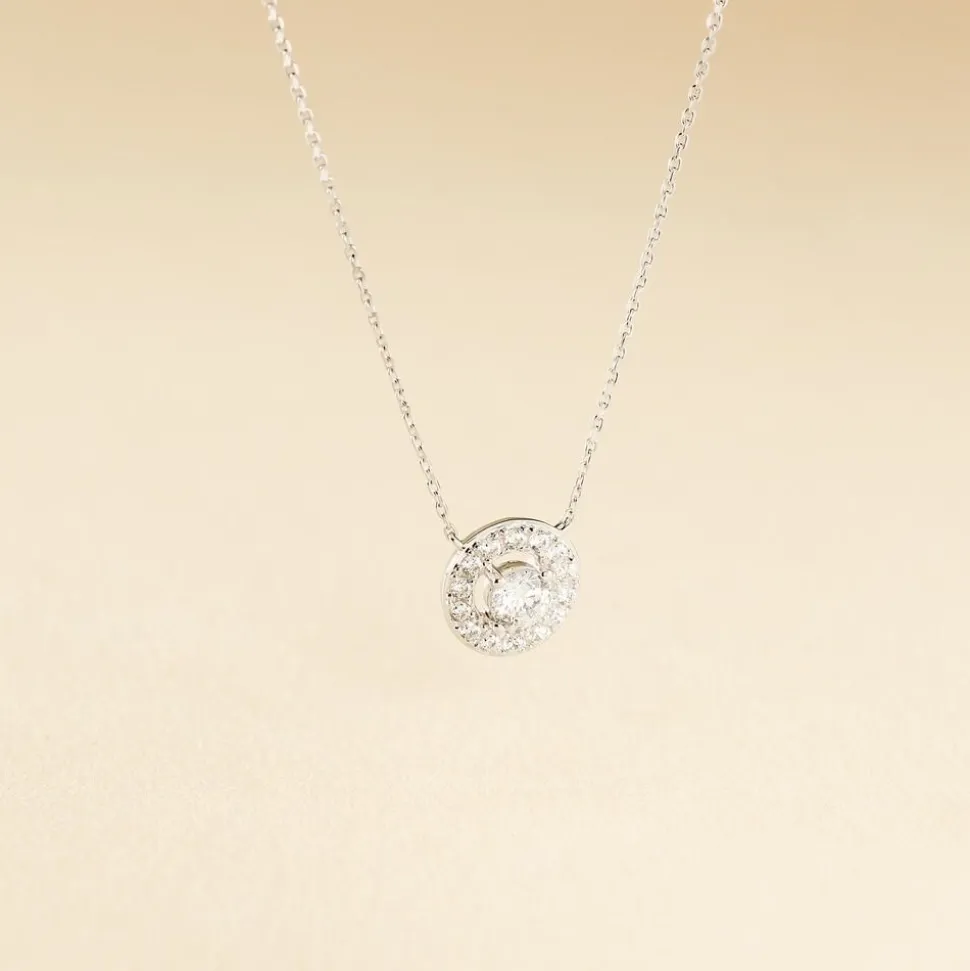 Collier Star Or Blanc Oxyde De Zirconium