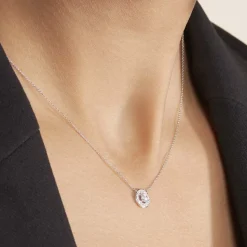 Collier Star Or Blanc Oxyde De Zirconium
