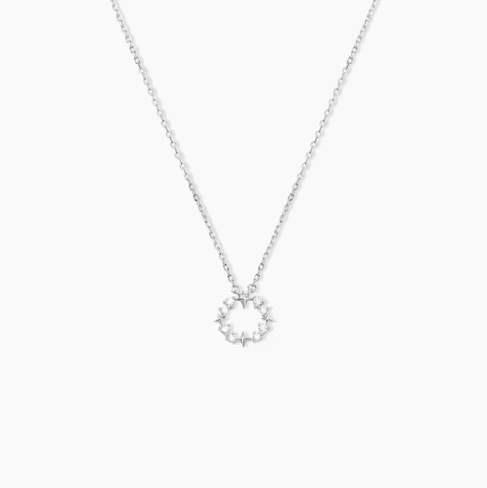 Collier Sueda Argent Blanc Oxyde De Zirconium