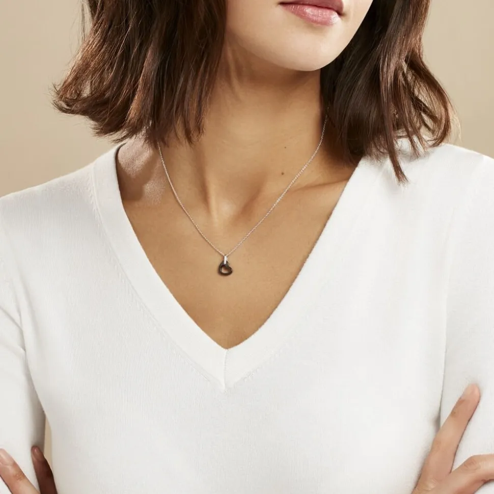 Collier Sumeyra Argent Blanc Céramique Et Oxyde De Zirconium