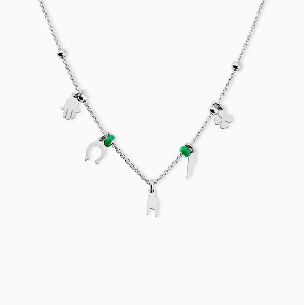 Collier Suzanna Argent Blanc