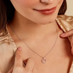 Collier Swane Or Jaune Argent Blanc Oxyde De Zirconium