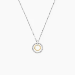 Collier Swane Or Jaune Argent Blanc Oxyde De Zirconium