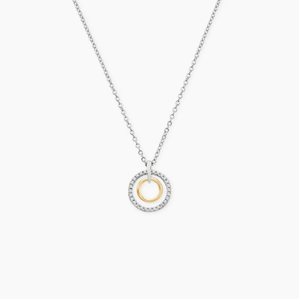 Collier Swane Or Jaune Argent Blanc Oxyde De Zirconium