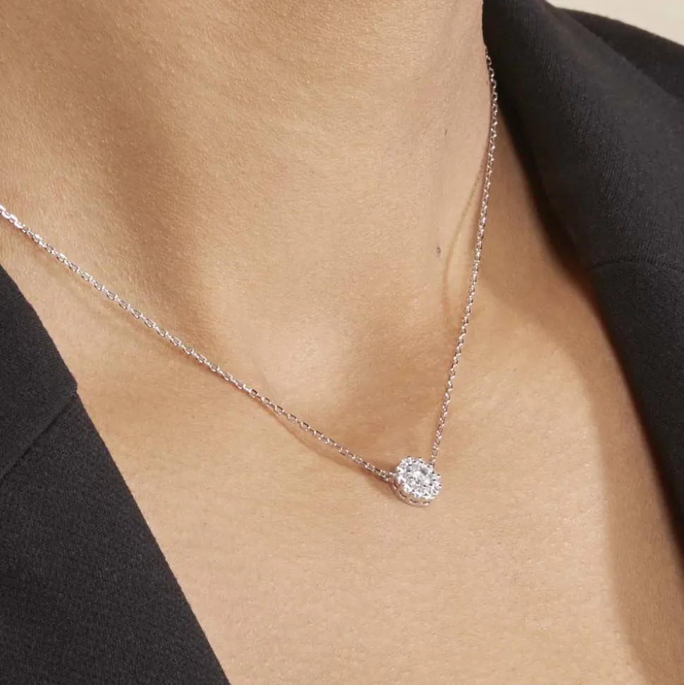 Collier Swanny Argent Blanc Oxyde De Zirconium