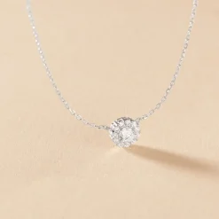 Collier Swanny Argent Blanc Oxyde De Zirconium