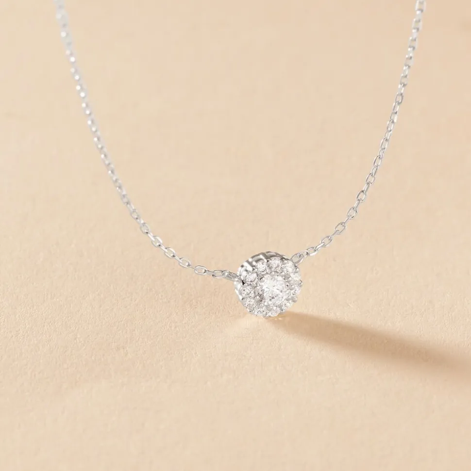 Collier Swanny Argent Blanc Oxyde De Zirconium