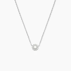 Collier Swanny Argent Blanc Oxyde De Zirconium