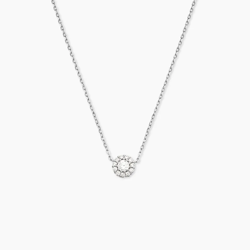 Collier Swanny Argent Blanc Oxyde De Zirconium