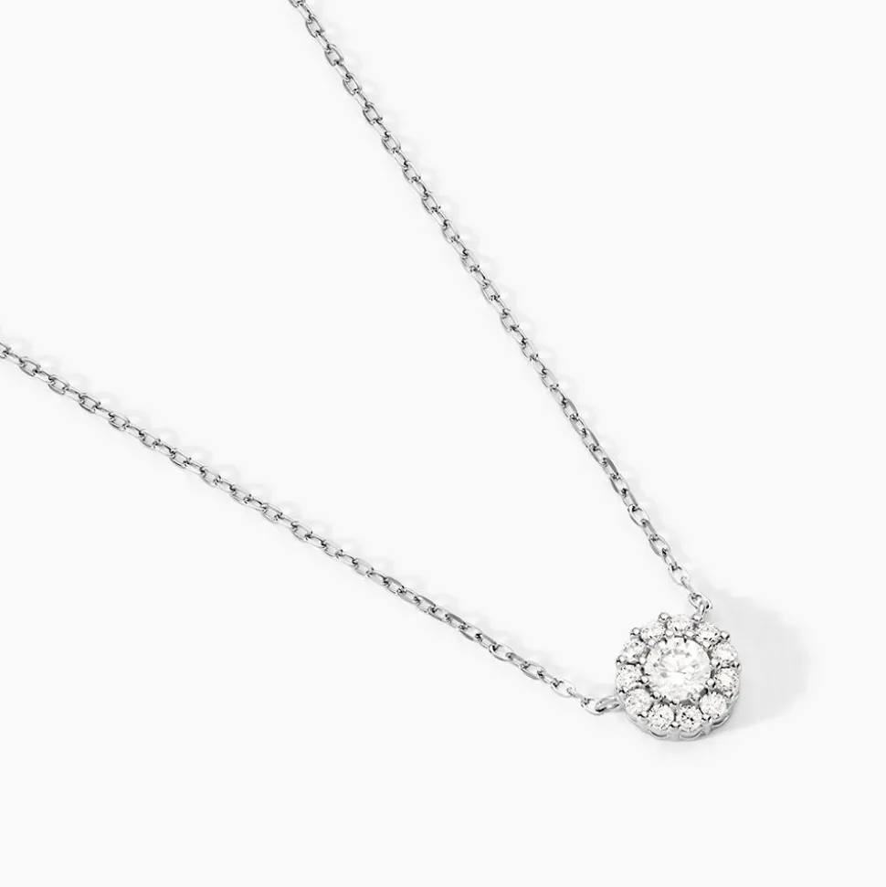 Collier Swanny Argent Blanc Oxyde De Zirconium