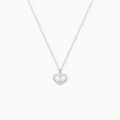 Collier Sweet Heart Or Blanc Diamant