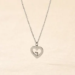 Collier Sweet Heart Or Blanc Diamant