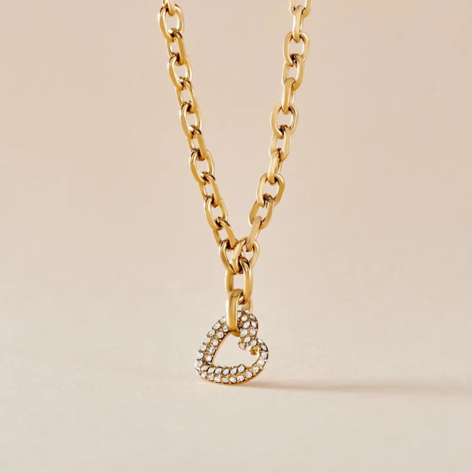 Collier Sydnee Acier Jaune Cristal