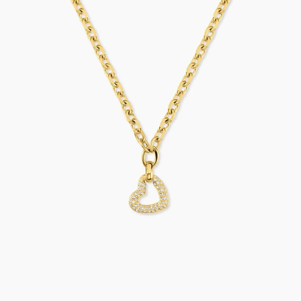 Collier Sydnee Acier Jaune Cristal