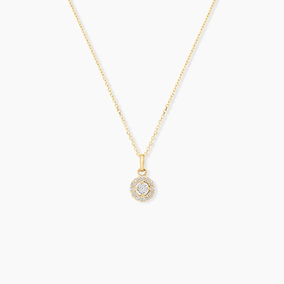 Collier Tahera Or Jaune Oxyde De Zirconium