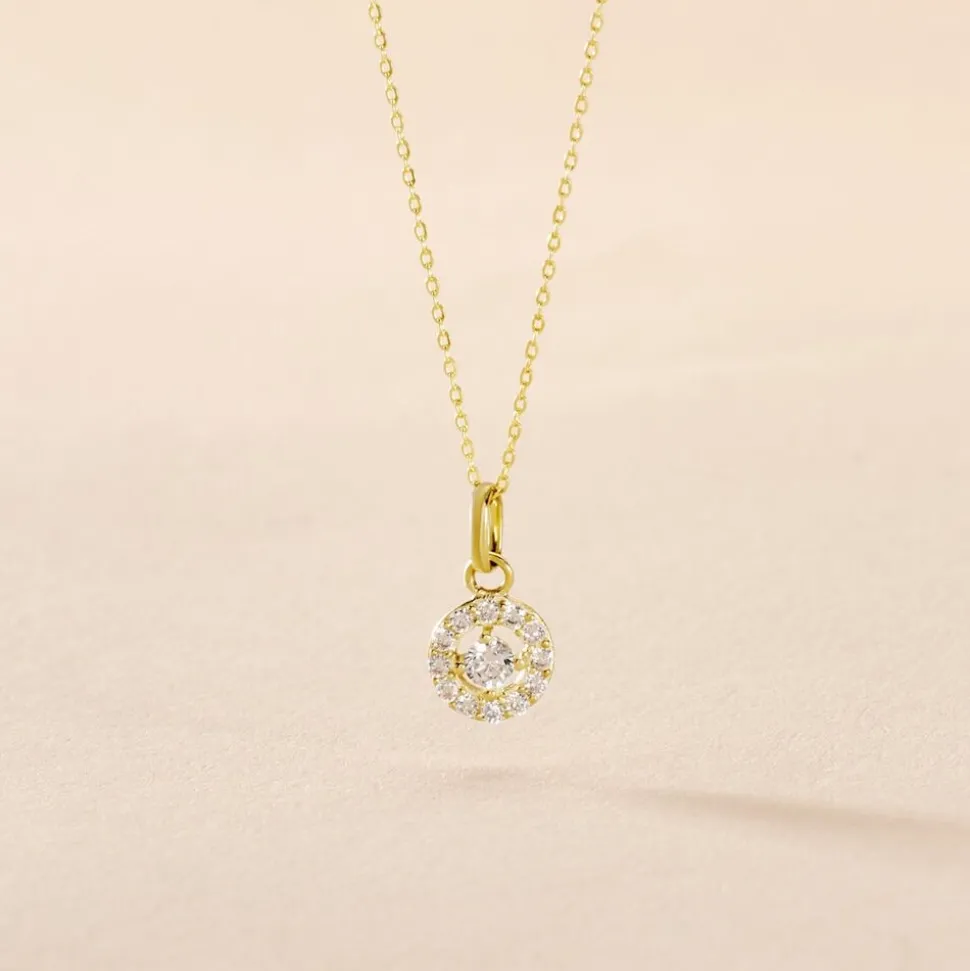 Collier Tahera Or Jaune Oxyde De Zirconium