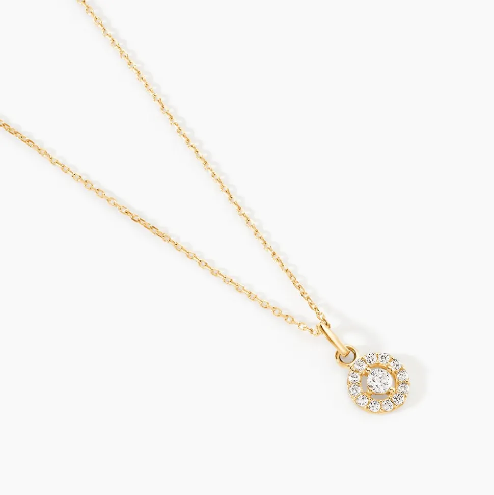 Collier Tahera Or Jaune Oxyde De Zirconium