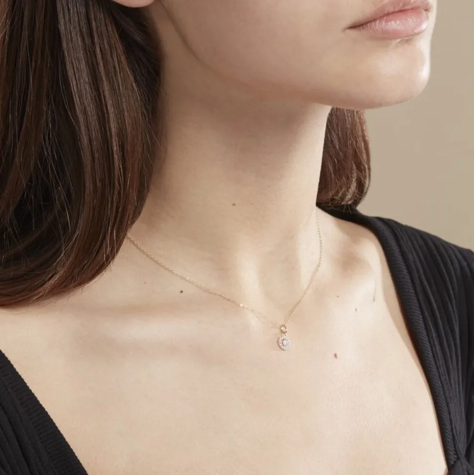Collier Tahera Or Jaune Oxyde De Zirconium