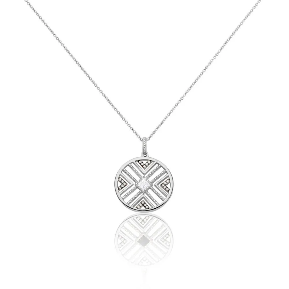 Collier Tribal Argent Blanc Oxyde De Zirconium|Marc Orian New