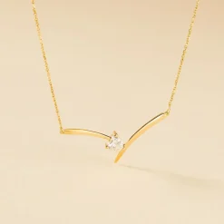 Collier Valeriana Or Jaune Oxyde De Zirconium