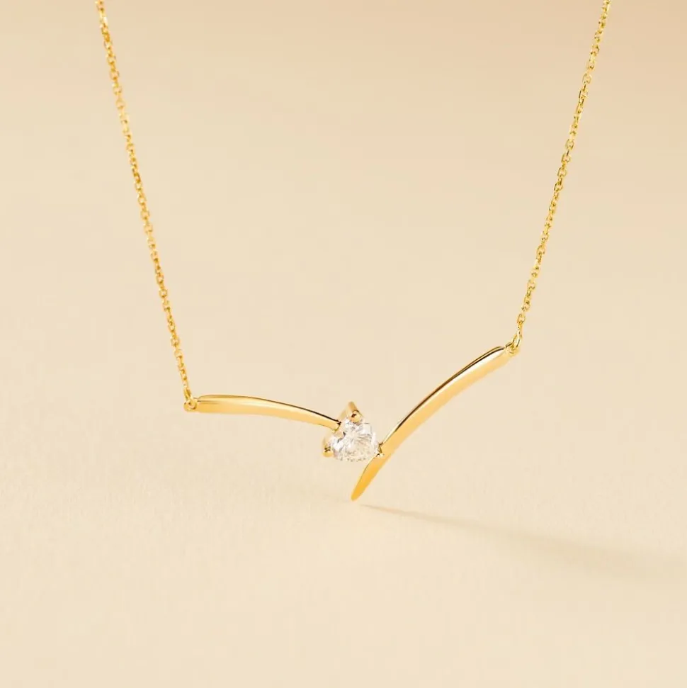 Collier Valeriana Or Jaune Oxyde De Zirconium