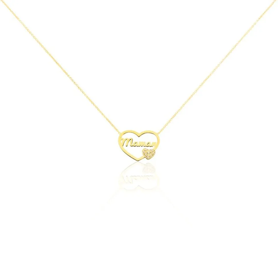 Collier Verohanta Or Jaune Oxyde De Zirconium