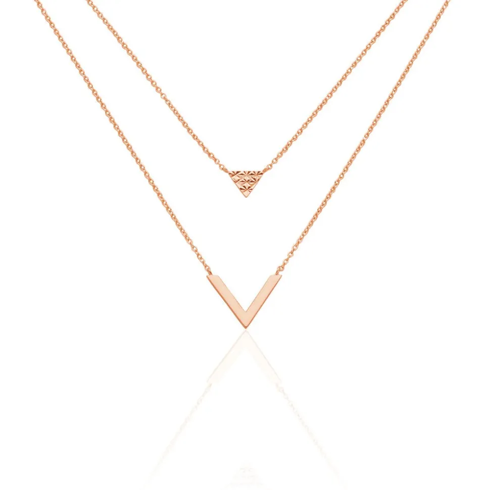 Collier Veroniica Argent Rose