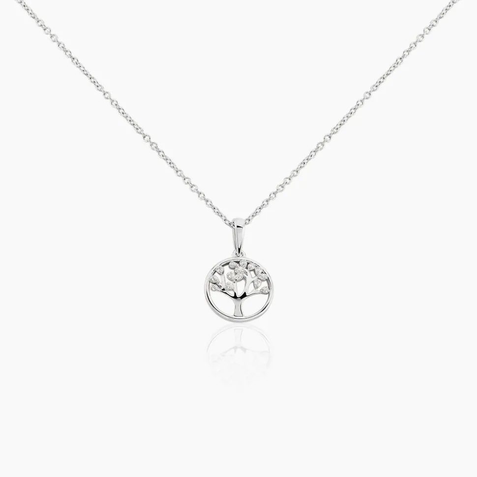 Collier Veva Argent Blanc Oxyde De Zirconium