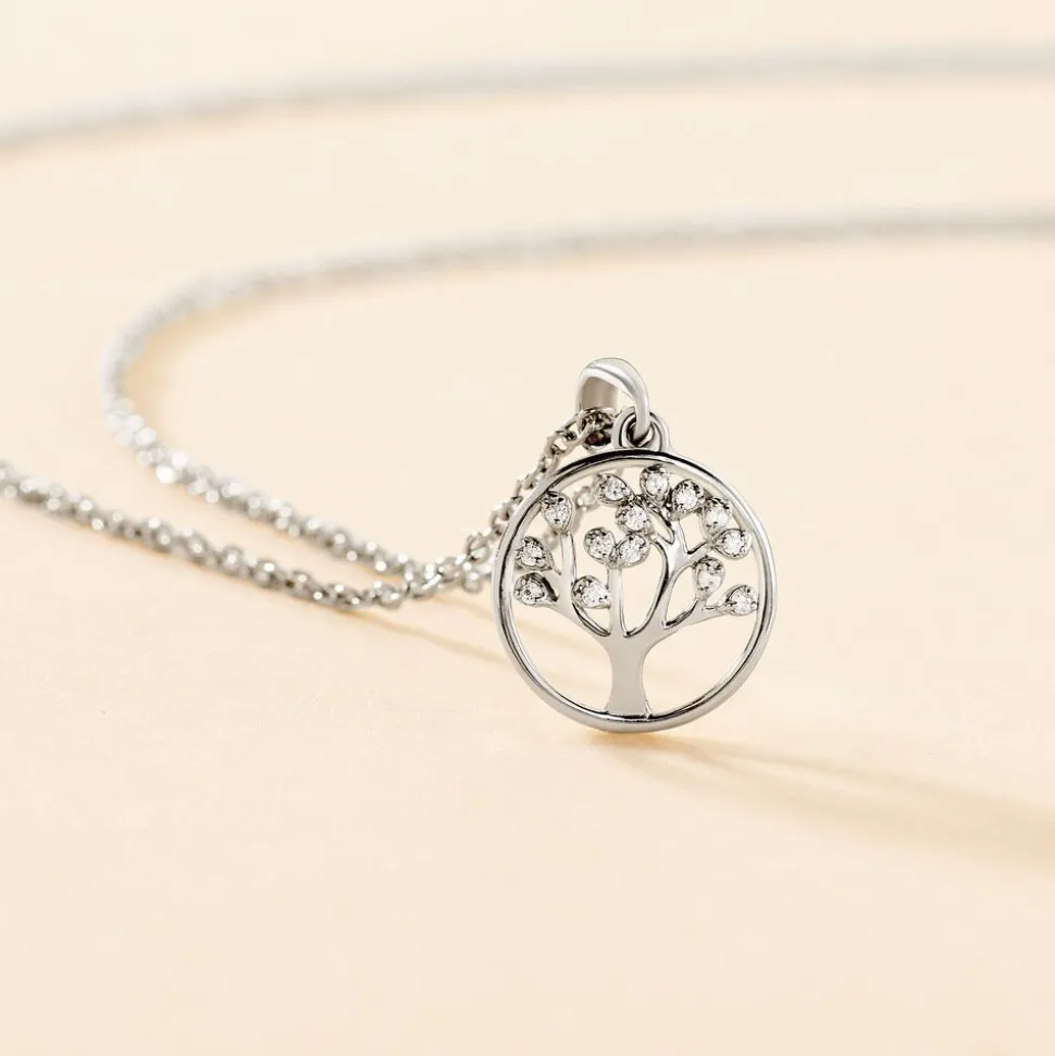 Collier Veva Argent Blanc Oxyde De Zirconium