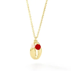Collier Vitamin Sea Or Jaune Perle De Culture Corail