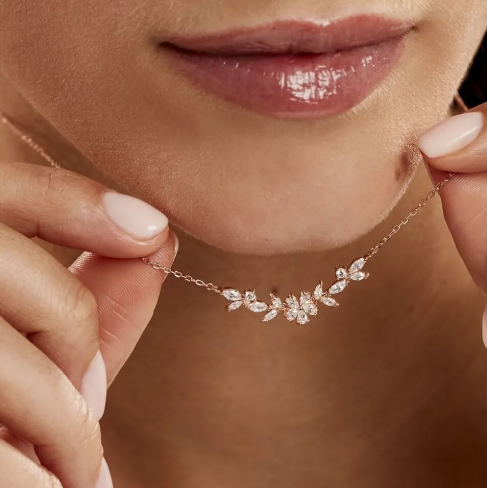 Collier Wanda Argent Rose Oxyde De Zirconium
