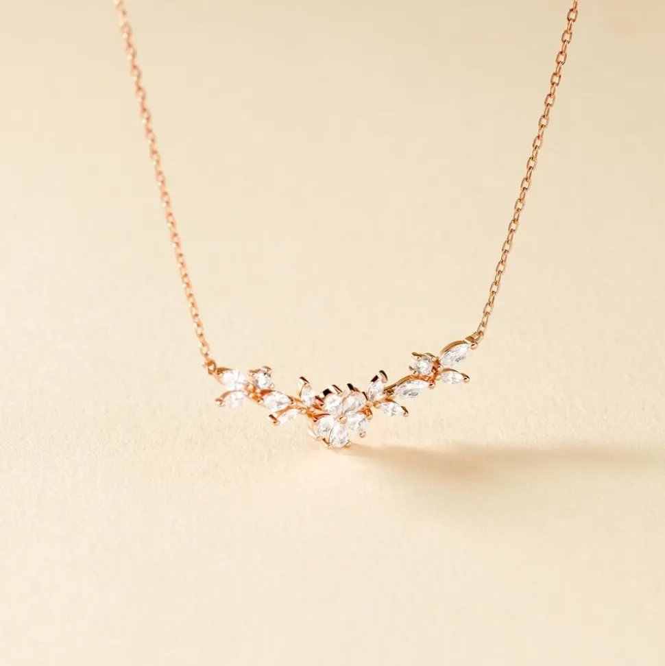 Collier Wanda Argent Rose Oxyde De Zirconium