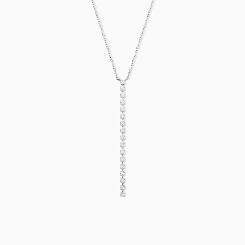Collier Whitney Argent Blanc Oxyde De Zirconium