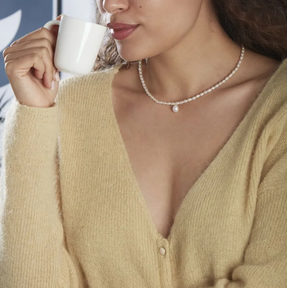 Collier Wilfrid Or Jaune Perle De Culture