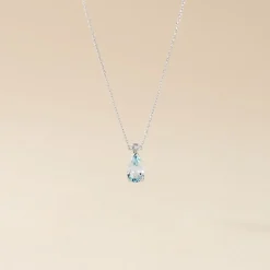 Collier Yrene Or Blanc Topaze