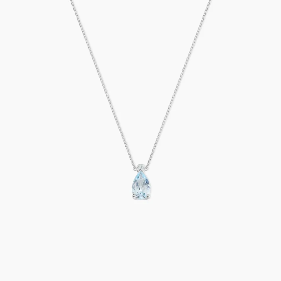 Collier Yrene Or Blanc Topaze