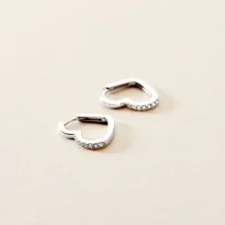 Creoles Argent Blanc Deep In Love Oxyde De Zirconium